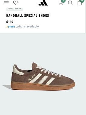 adidas Handball Spezial Brown Suede Sneakers with Off-White Stripes